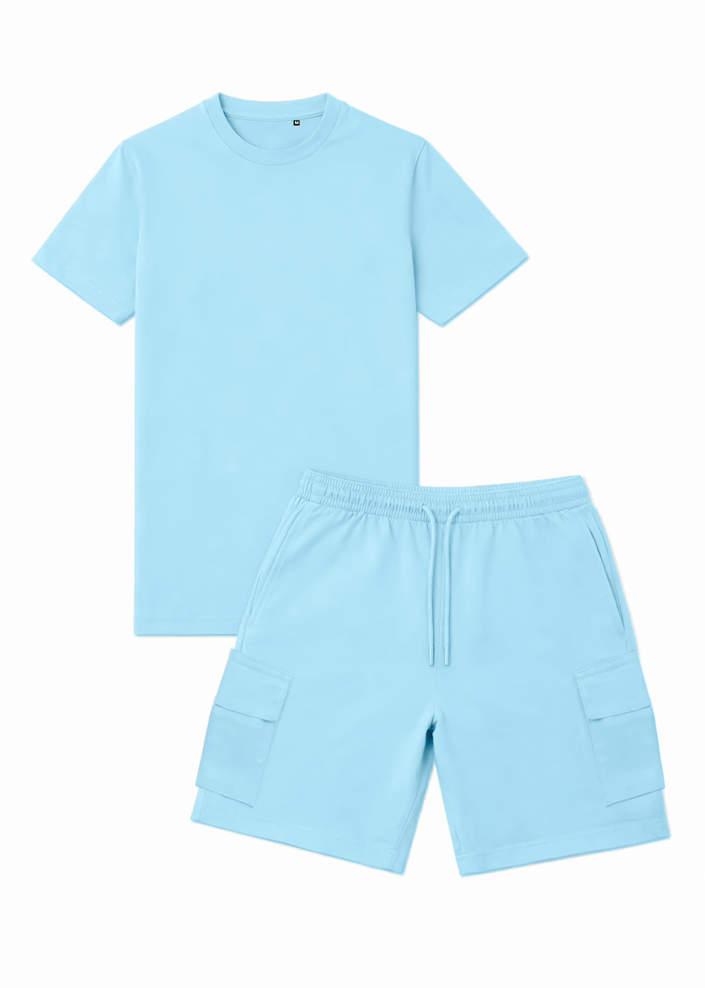 Ensemble short et t-shirt homme Tank Cargo Bleu STYCLOV avec short cargo et style streetwear moderne pour l'été.