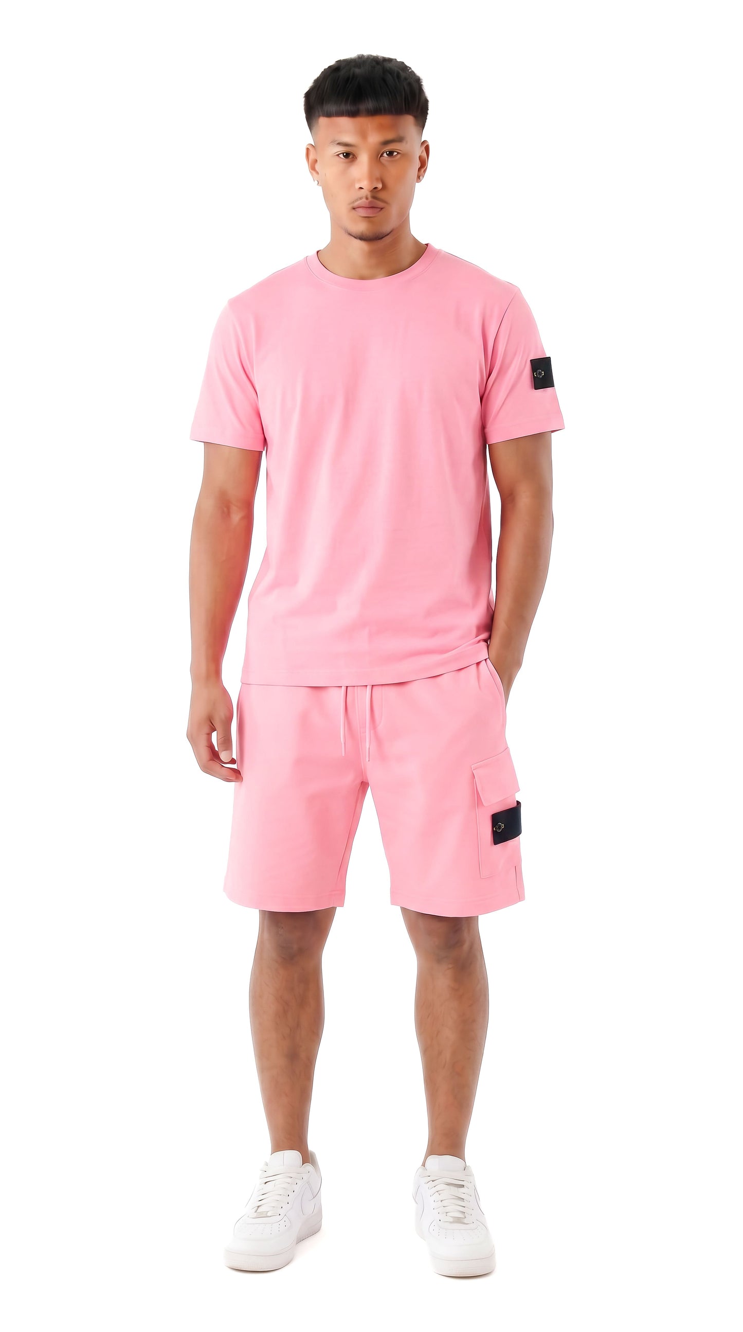 Ensemble short et t-shirt homme Patch NEO Rose STYCLOV au style streetwear moderne avec coupe confortable et plusieurs coloris.