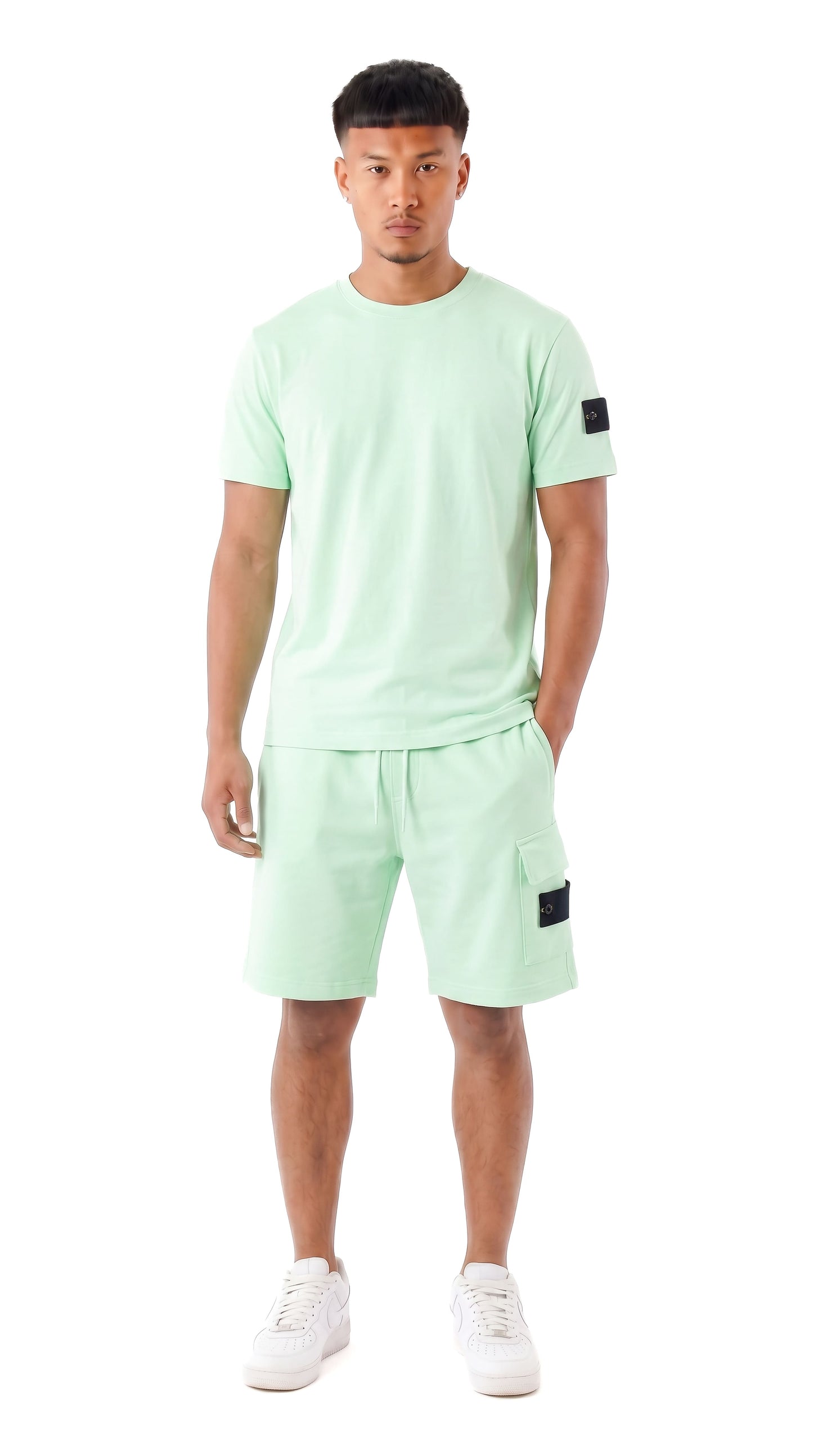 Ensemble short et t-shirt homme Patch NEO Pistache STYCLOV au style streetwear moderne avec coupe confortable et plusieurs coloris.