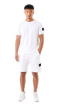 Ensemble short et t-shirt homme Patch NEO Blanc STYCLOV au style streetwear moderne avec coupe confortable et plusieurs coloris.