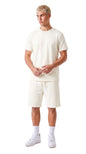 Ensemble short et t-shirt homme Morpheus Blanc STYCLOV au style minimaliste avec coupe moderne et confort au quotidien.
