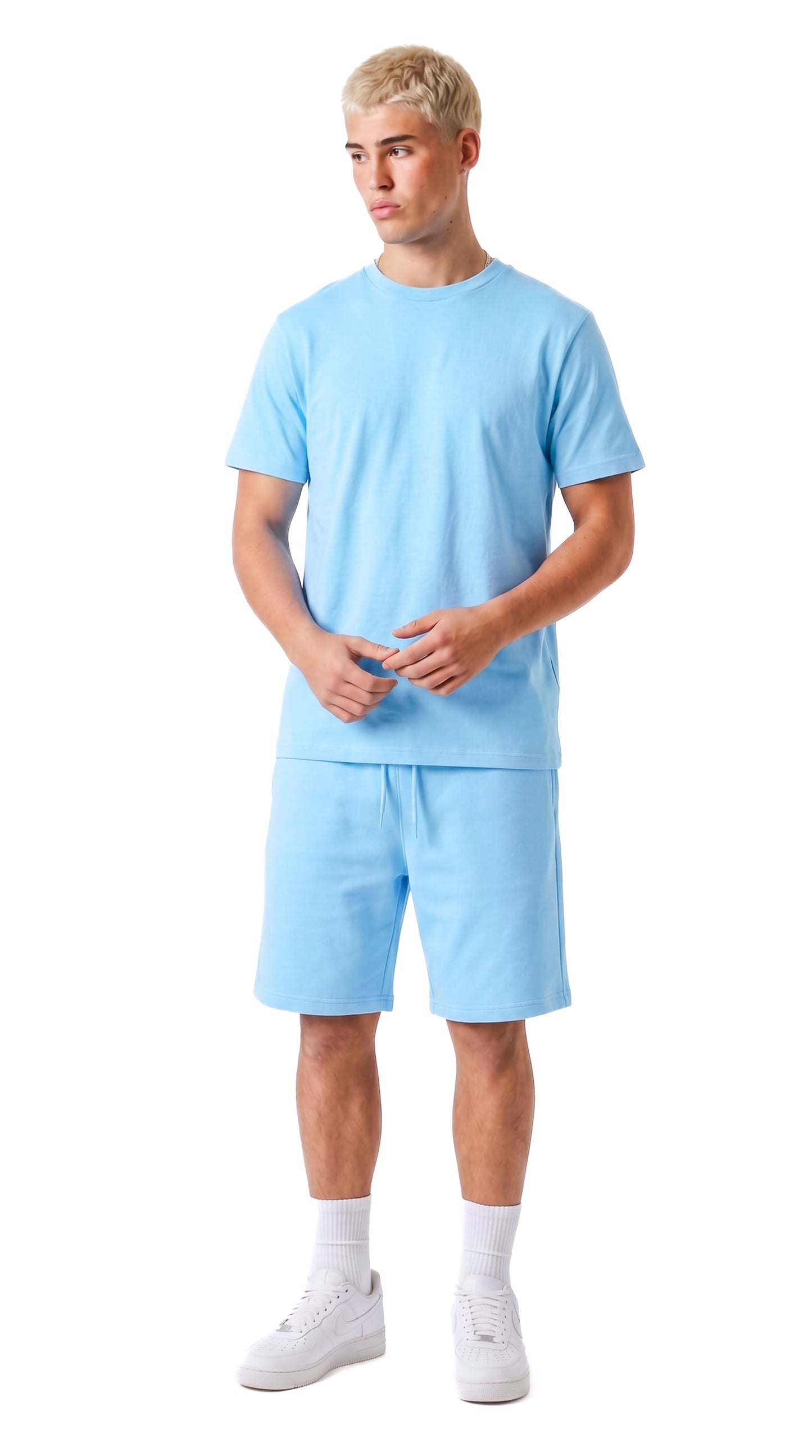 Ensemble short et t-shirt homme Morpheus Bleu STYCLOV au style minimaliste avec coupe moderne et confort au quotidien.