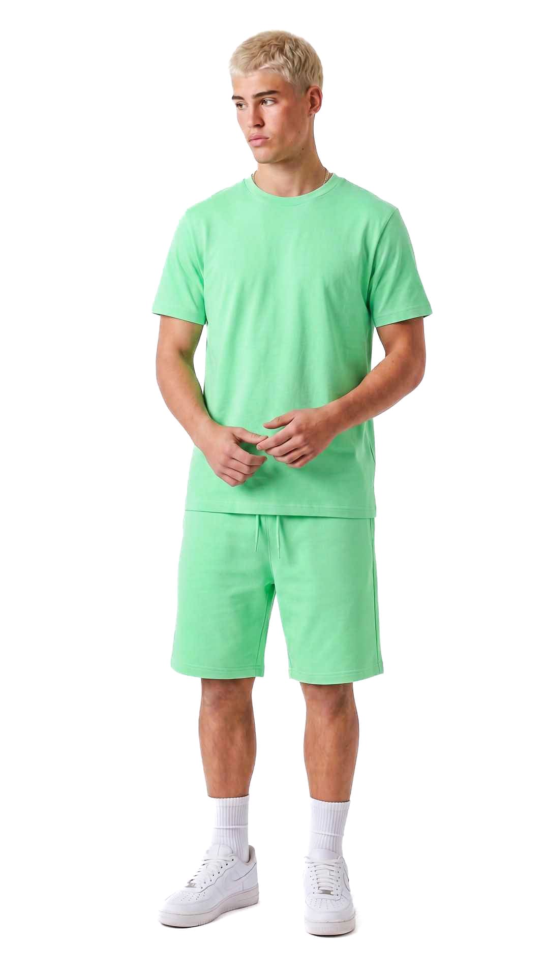 Ensemble short et t-shirt homme Morpheus LT Green STYCLOV au style minimaliste avec coupe moderne et confort au quotidien.