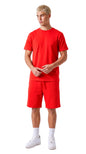 Ensemble short et t-shirt homme Morpheus Rouge STYCLOV au style minimaliste avec coupe moderne et confort au quotidien.