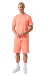Ensemble short et t-shirt homme Morpheus Saumon STYCLOV au style minimaliste avec coupe moderne et confort au quotidien.