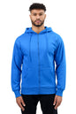 Sweat à capuche zippé Bleu homme STYCLOV au style streetwear moderne avec coupe confortable et finitions soignées.