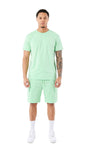 Ensemble short et t-shirt homme Tank Cargo LT Green STYCLOV avec short cargo et style streetwear moderne pour l'été.