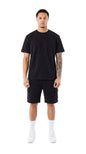 Ensemble short et t-shirt homme Tank Cargo Noir STYCLOV avec short cargo et style streetwear moderne pour l'été.