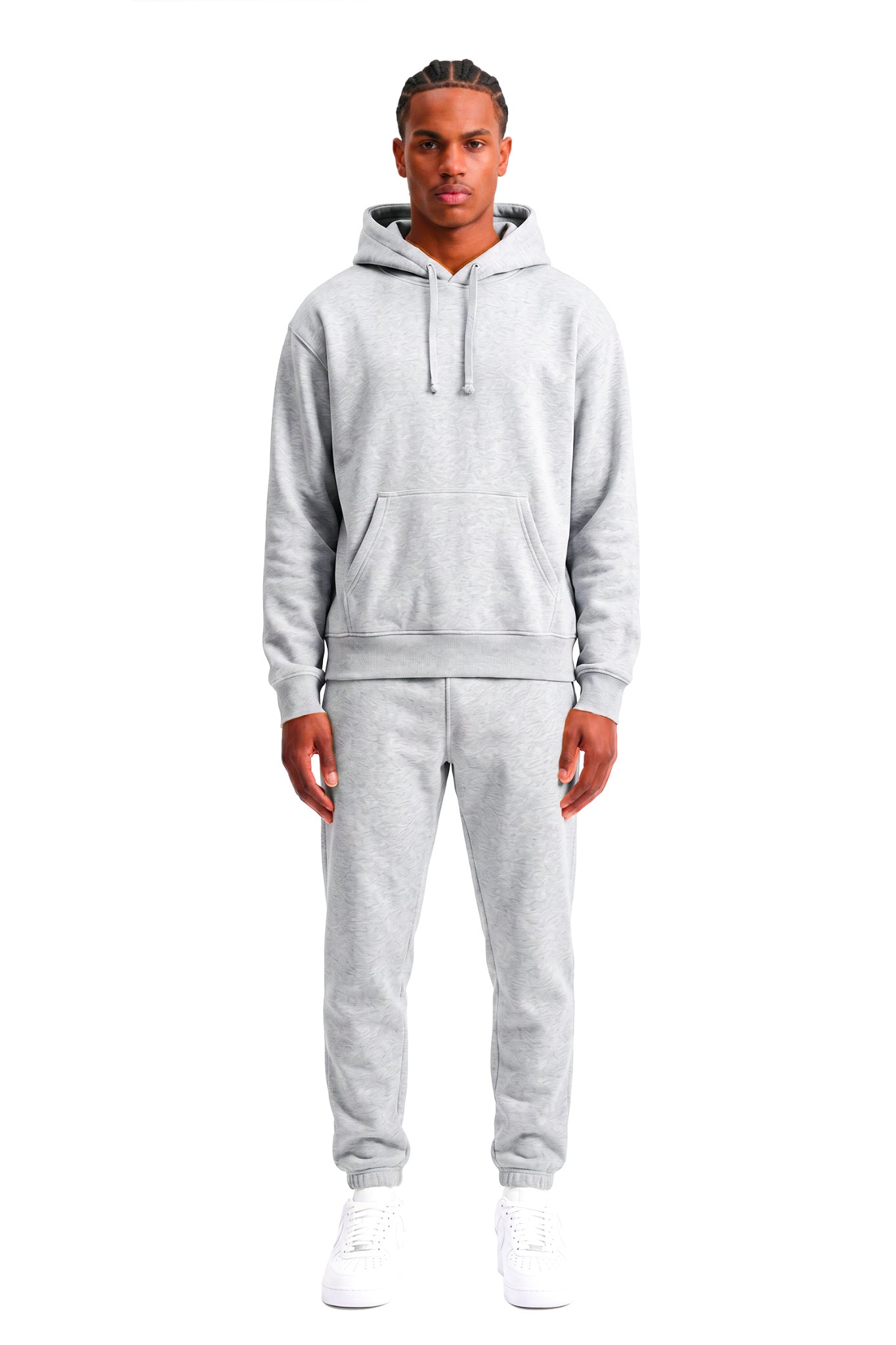 Survêtement homme à capuche gris chiné – STYCLOV