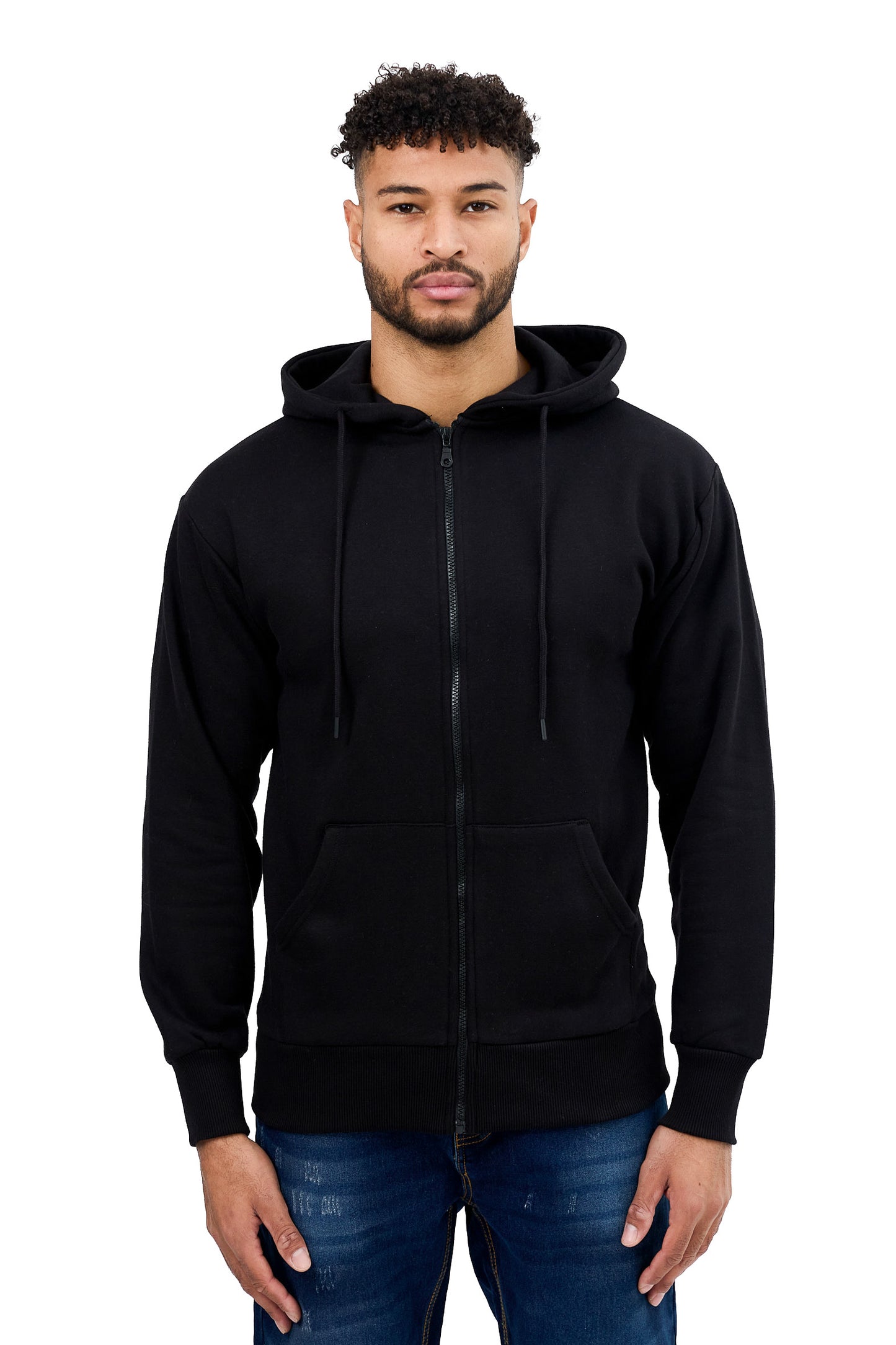 Sweat à capuche zippé Noir homme STYCLOV au style streetwear moderne avec coupe confortable et finitions soignées.