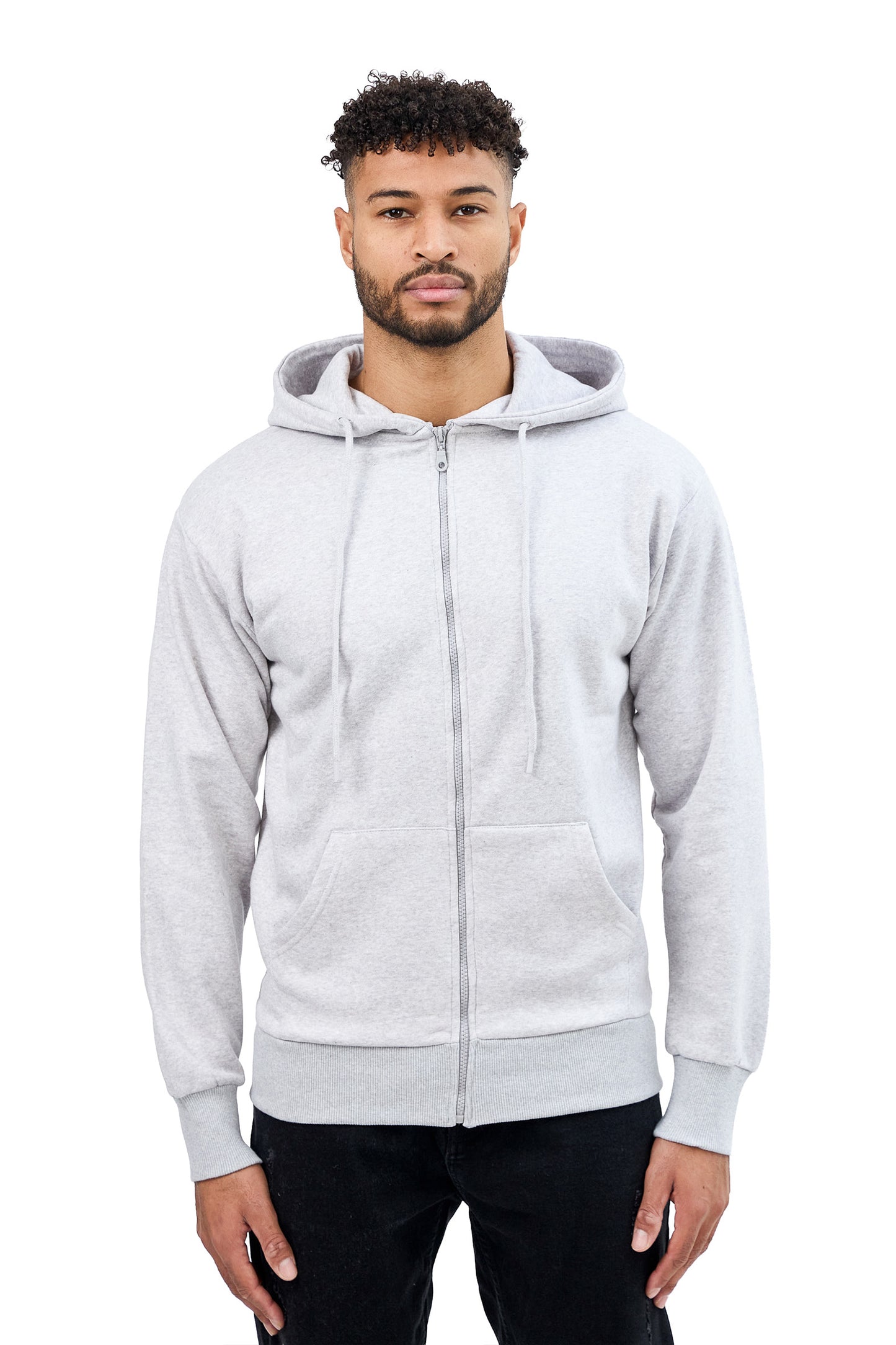 Sweat à capuche zippé Gris homme STYCLOV au style streetwear moderne avec coupe confortable et finitions soignées.