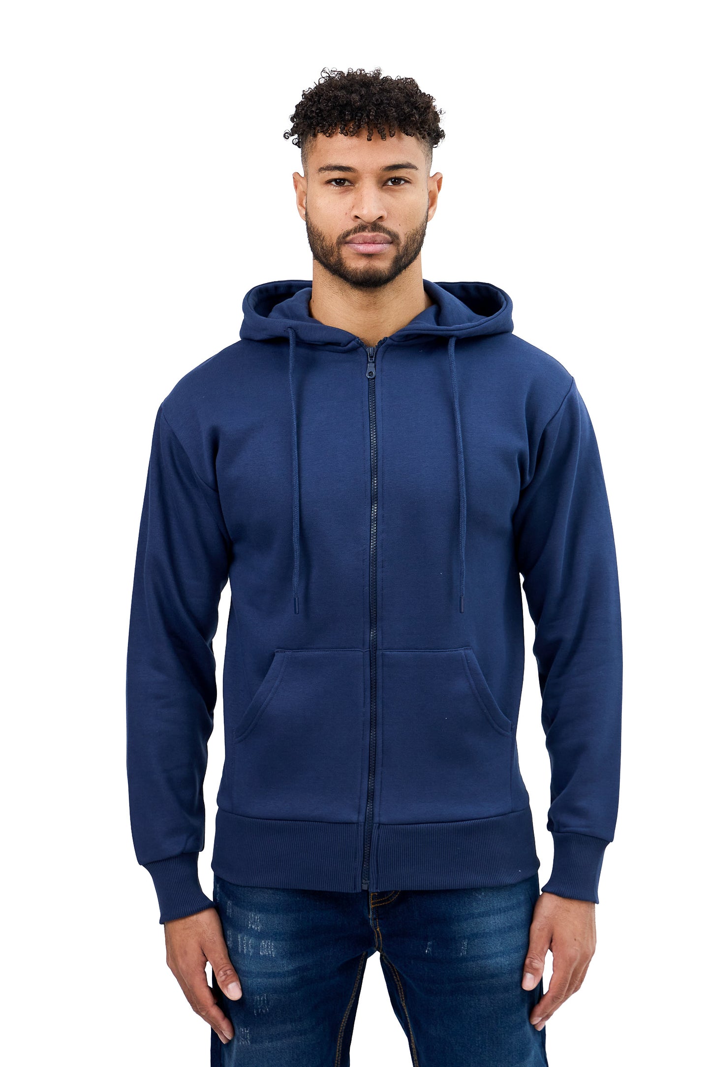 Sweat à capuche zippé Navy homme STYCLOV au style streetwear moderne avec coupe confortable et finitions soignées.