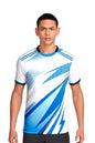 Homme portant le maillot t-shirt de football Kanya blanc à motifs graphiques, vue de face