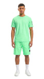 Ensemble short et t-shirt homme Capsule Trinity LT Green STYCLOV au design streetwear premium avec détails modernes et coupe confortable.
