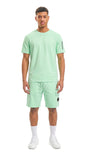 Ensemble short et t-shirt homme Capsule Trinity Pistache STYCLOV au design streetwear premium avec détails modernes et coupe confortable.