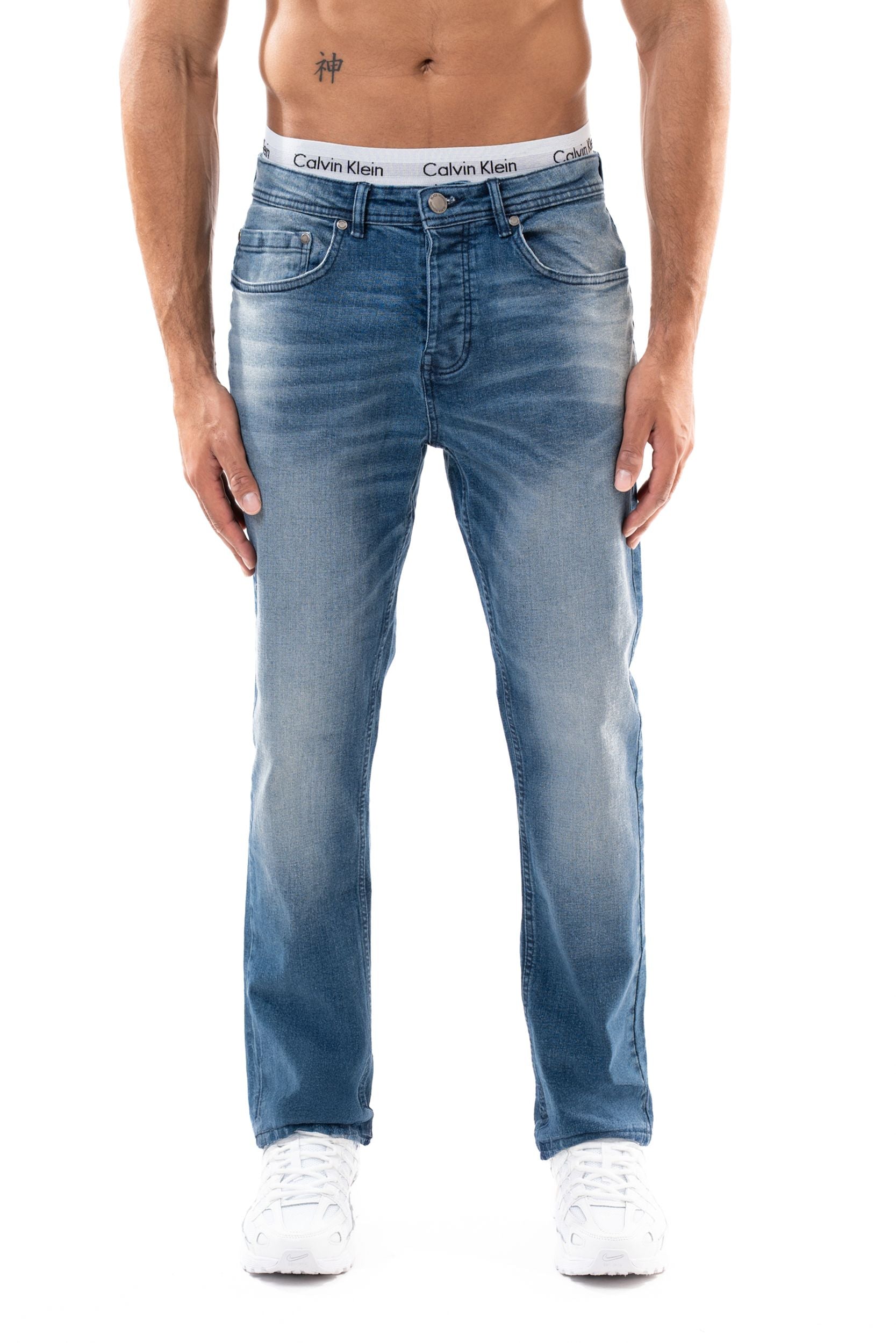 Jean slim homme BI 210 bleu, vue de face – STYCLOV