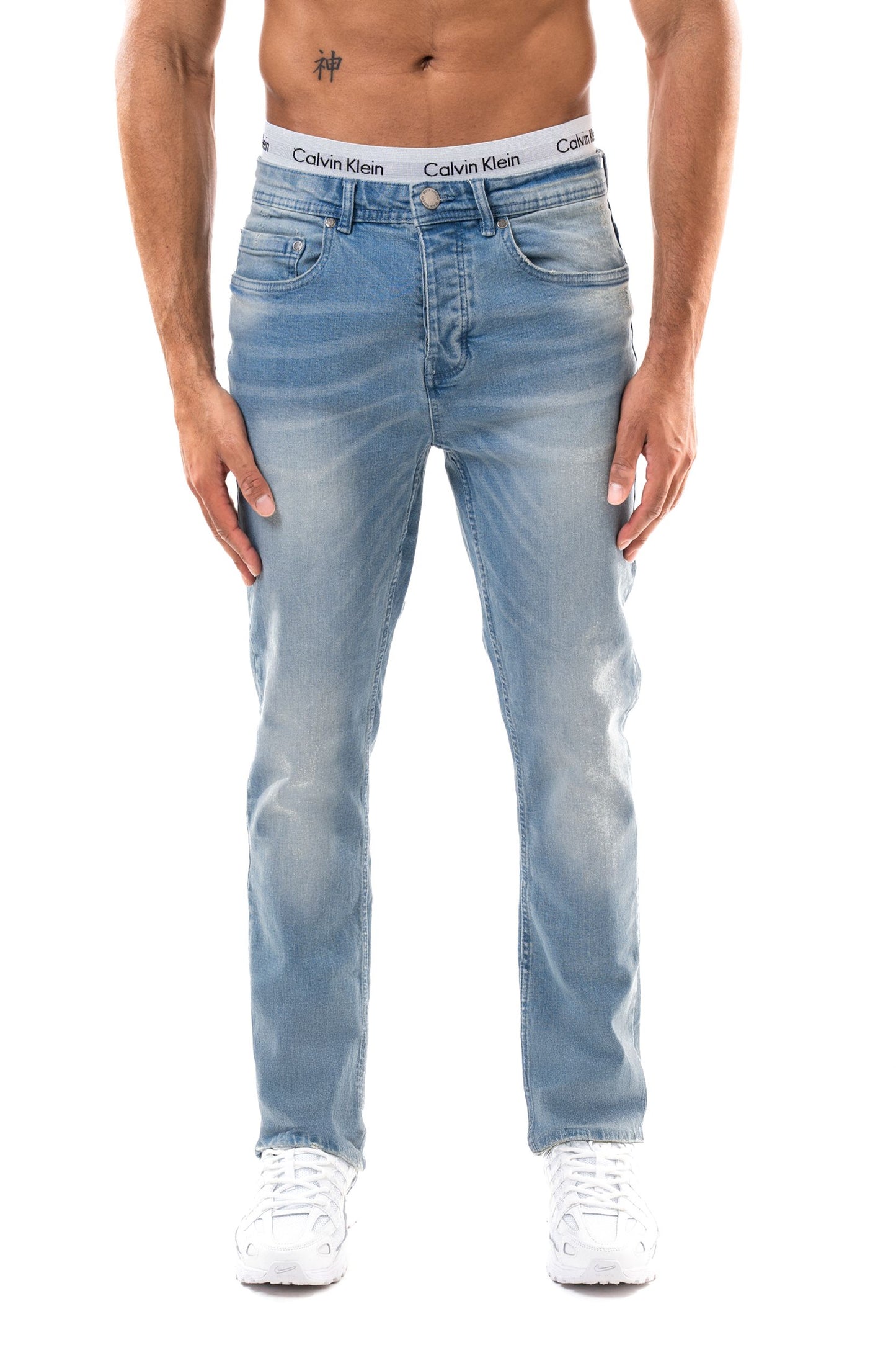 Jean slim homme BI 212 bleu clair, vue de face – STYCLOV