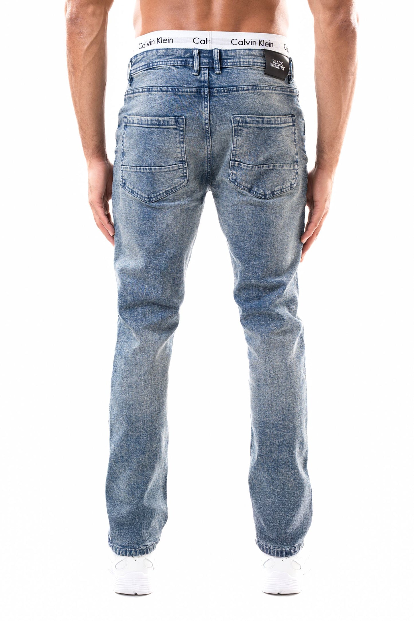 Jean slim homme BI 214 bleu délavé, vue de dos – STYCLOV