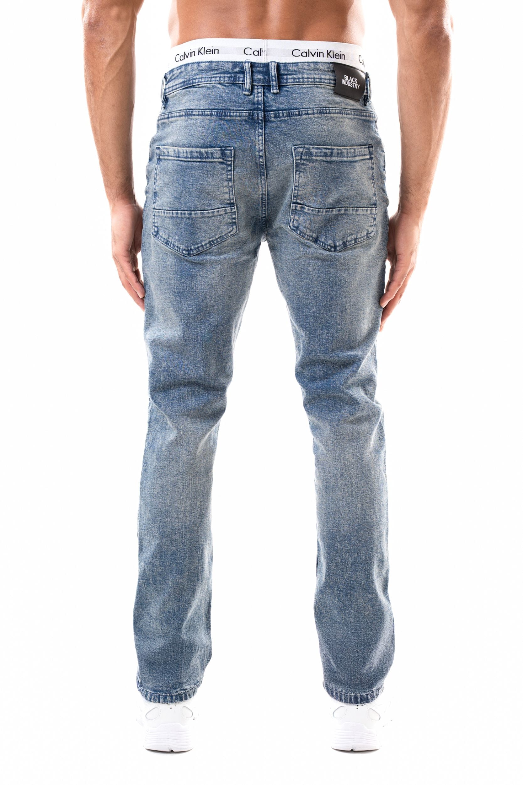 Jean slim homme BI 214 bleu délavé, vue de dos – STYCLOV