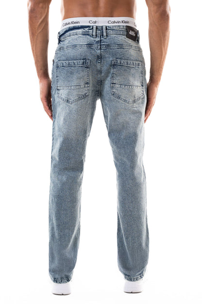 Jean slim homme BI 216 délavé, vue de dos – STYCLOV
