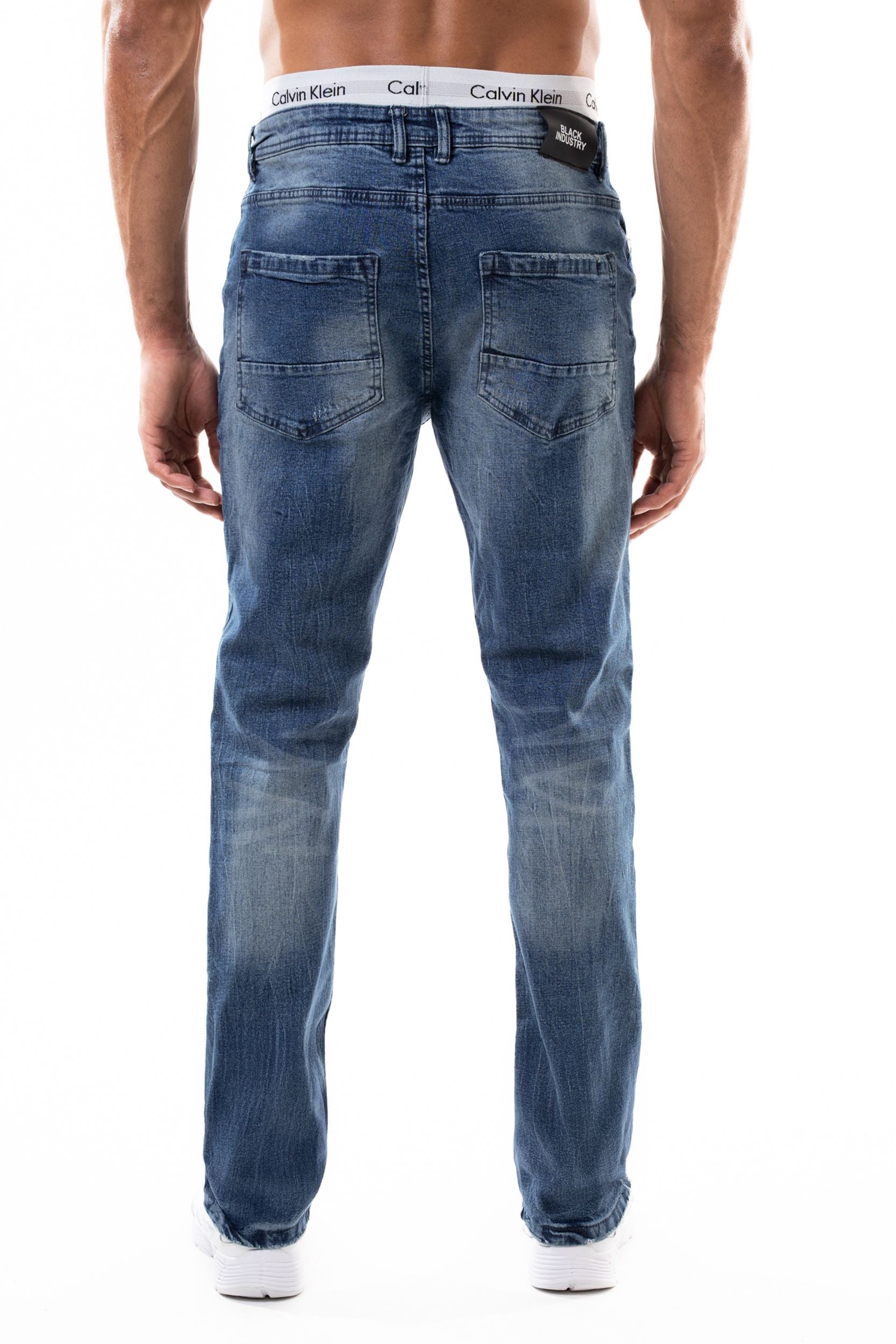 Jean slim homme BI 218 bleu, vue de dos – STYCLOV