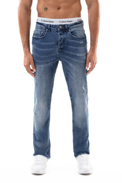 Jean slim homme BI 218 bleu, vue de face – STYCLOV