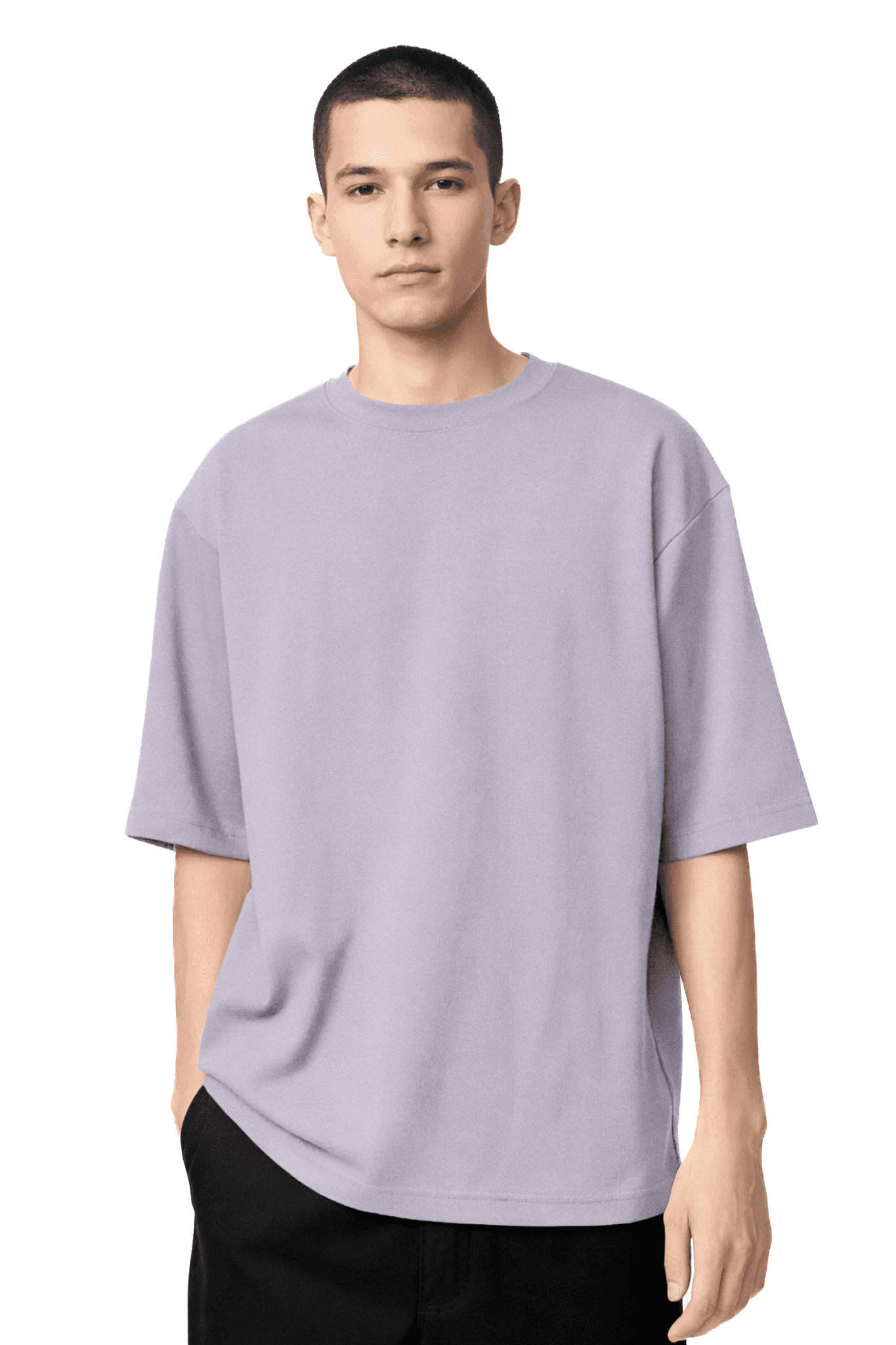 Homme portant le T-shirt OKEN Oversize 230 GSM, plusieurs coloris disponibles, STYCLOV, au style streetwear moderne.